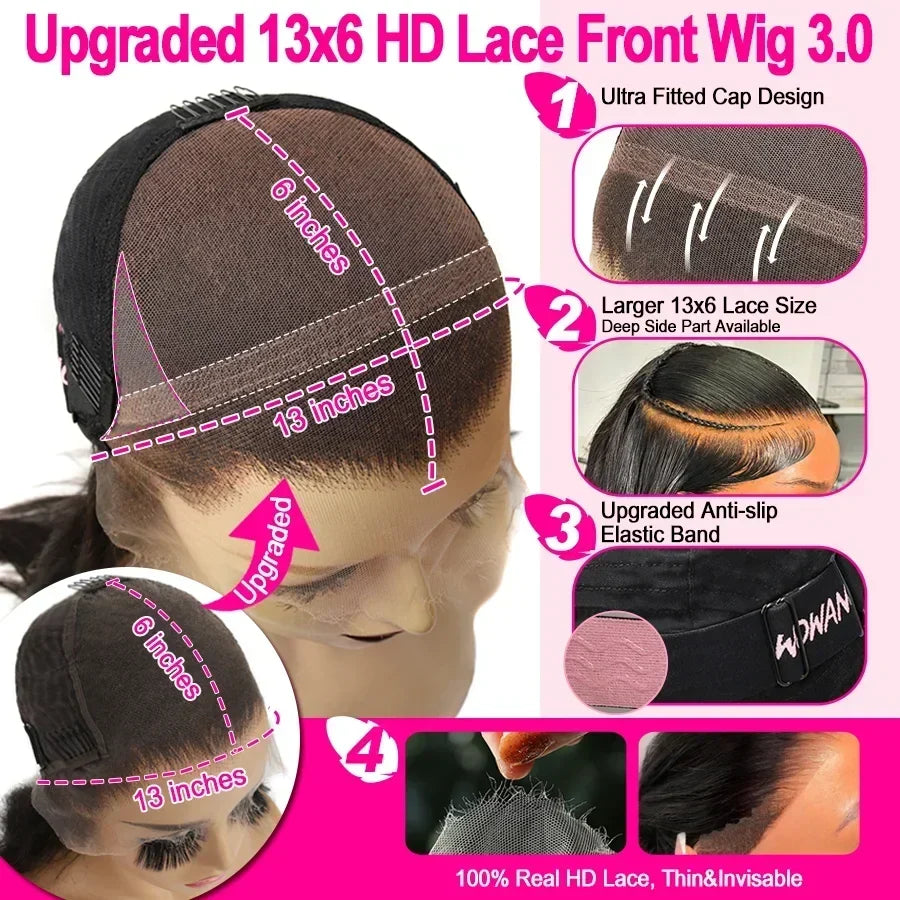 Wow Angel Chocolate Brown Wigs 13x6 HD Lace Front Wigs Melt Skins Body Wave Human Hair Wigs Glueless HD Lace Wigs For Woman