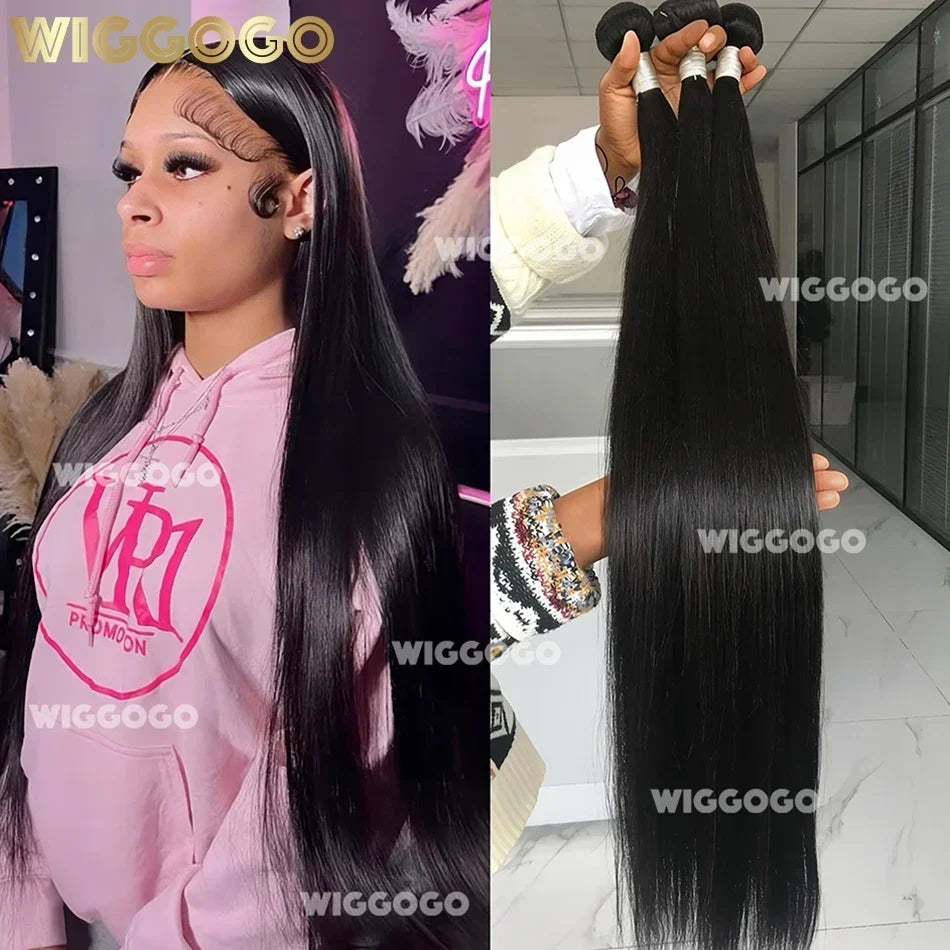 Bone Straight 1/3/4 Pcs Bundles Human Hair Bundles Virgin Hair With Unprocessed Natural Black Hair Extensions 26 28 30 Inch