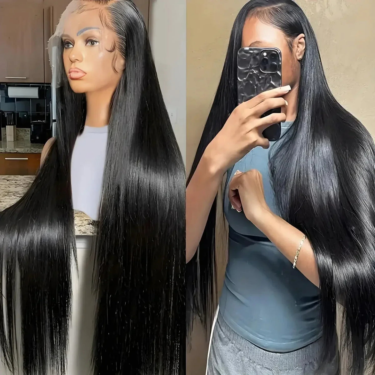 13x4 Brazilian Human Hair Wear and Go 200 Density Straight 13x6 Hd Lace Frontal Wigs Natural Black Pre Plucked with Baby Hair