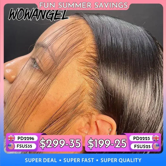 WOW ANGEL HD Lace Frontal Wig 250% 13x6 HD Lace Front Wig Straight Hair Invisible HD Lace Melt Skin HD Lace Front Human Hair Wig